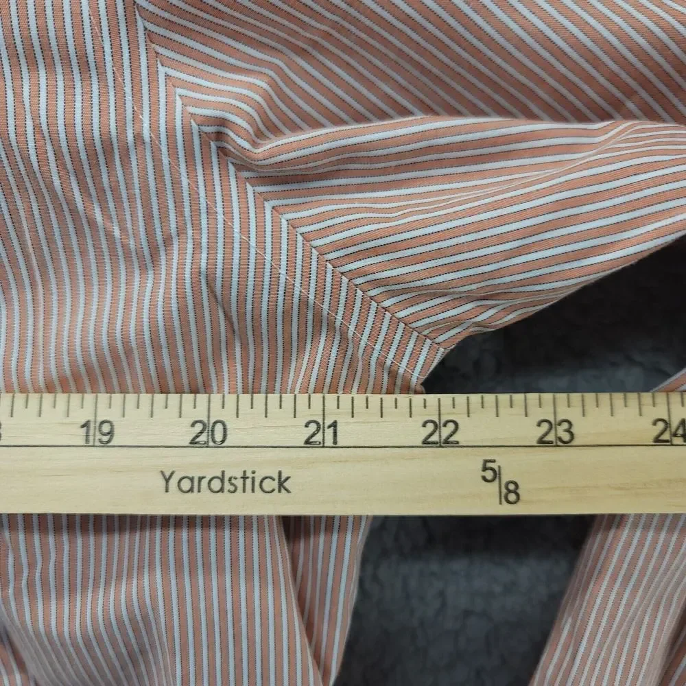 Banana Republic‎ Shirt mens Large Pink stripped Non iron slim fit Long Sleeve